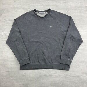 Vintage Y2K Nike Sweatshirt Size Large Gray Crewneck Embroidered Swoosh Logo
